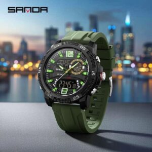 RELOJ SANDA DEPORTIVO GREEN SILICONA (HOMBRE)